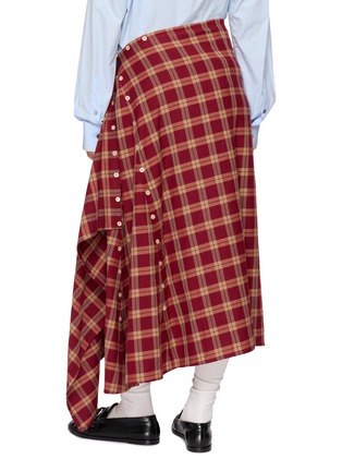 背面 - 点击放大 - EENK - Side Button Convertible Chequered Skirt