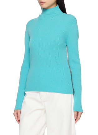 细节 - 点击放大 - EENK - Contrast High Neck Knit Top