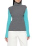 首图 - 点击放大 - EENK - Contrast High Neck Knit Top