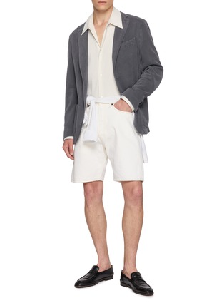 模特儿示范图 - 点击放大 - EQUIL - Single Breasted Garment Dyed Cotton Cashmere Twill Blazer