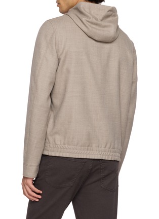 背面 - 点击放大 - EQUIL - Drawstring Zip Up Hooded Wool Jacket