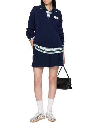 模特儿示范图 - 点击放大 - LACOSTE - Collared Contrast Trim Zip Up Jacket