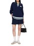 模特儿示范图 - 点击放大 - LACOSTE - Pleated Drawstring Waist Mini Skirt