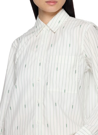  - LACOSTE - Logo Striped Cotton Shirt