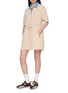 模特儿示范图 - 点击放大 - LACOSTE - Contrast Piping Drawstring Waist Zip Dress