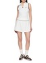 模特儿示范图 - 点击放大 - LACOSTE - Contrast Piping Pleated Stretch Mini Skirt