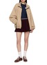 模特儿示范图 - 点击放大 - LACOSTE - Logo Striped Waistband Pleated Mini Skirt