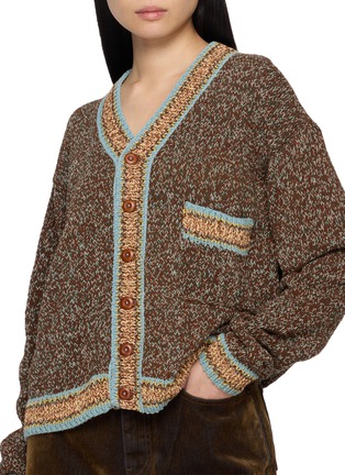  - STORY MFG - Bulb Contrast Trim Cotton Knit Cardigan