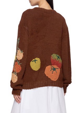 背面 - 点击放大 - STORY MFG - Twinsun Tomato Appliqué Cotton Knit Cardigan