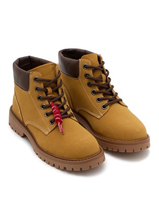 细节 - 点击放大 - D.FRANKLIN - Lace Up Flat Suede Boots
