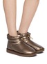 模特儿示范图 - 点击放大 - D.FRANKLIN - Fur Lined Toggle Flat Boots