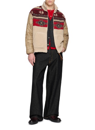 模特儿示范图 - 点击放大 - FRITUR - Nana Patterned Fleece Quilted Jacket