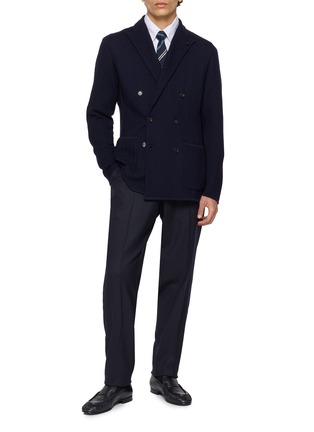 模特儿示范图 - 点击放大 - LARDINI - Floral Pin Double Breasted Blazer