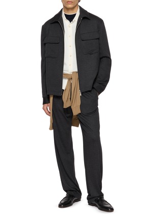 模特儿示范图 - 点击放大 - LARDINI - Flap Pocket Zip Up Jacket