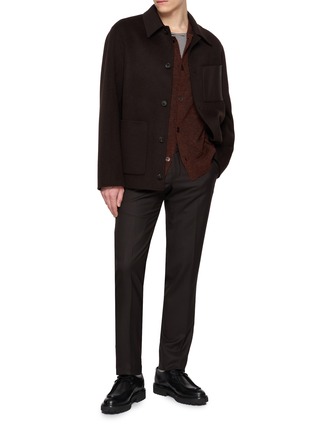 模特儿示范图 - 点击放大 - PT TORINO - Slim Wool Tailored Trousers