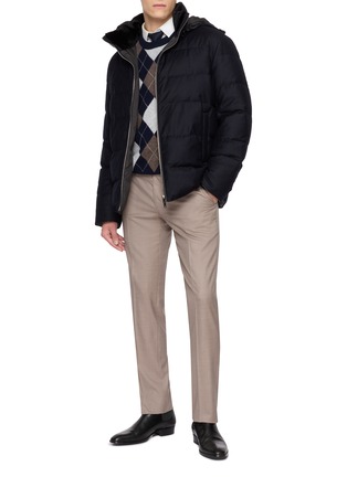 模特儿示范图 - 点击放大 - PT TORINO - Slim Wool Tailored Trousers