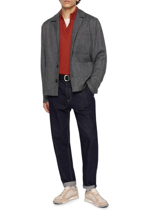 模特儿示范图 - 点击放大 - PIACENZA 1733 - Herringbone Chore Jacket