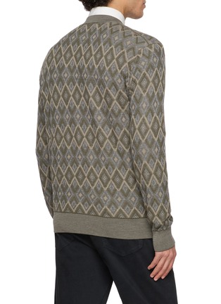 背面 - 点击放大 - PIACENZA 1733 - V-Neck Diamond Pattern Knit Cardigan