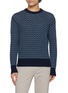 首图 - 点击放大 - PIACENZA 1733 - Crewneck Micro Houndstooth Wool Knit Sweater