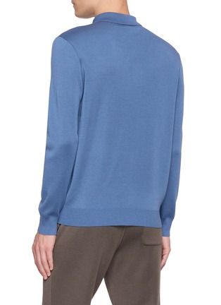 背面 - 点击放大 - J∞QUALITY  - Long Sleeve Cashmere Silk Knit Polo Shirt