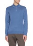 首图 - 点击放大 - J∞QUALITY  - Long Sleeve Cashmere Silk Knit Polo Shirt