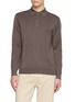 首图 - 点击放大 - J∞QUALITY  - Long Sleeve Cashmere Silk Knit Polo Shirt