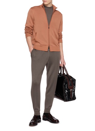 模特儿示范图 - 点击放大 - J∞QUALITY  - Zip Up Cashmere Silk Knit Jacket