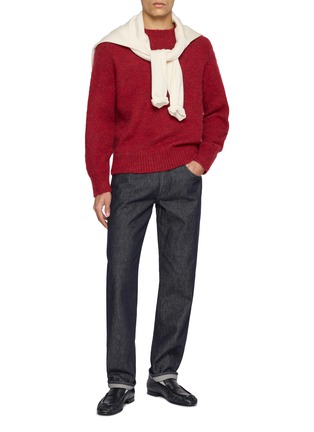 模特儿示范图 - 点击放大 - J∞QUALITY  - Sadle Crewneck Wool Knit Sweater