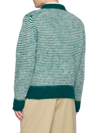背面 - 点击放大 - J∞QUALITY  - Skipper Striped Wool Knit Polo Sweater