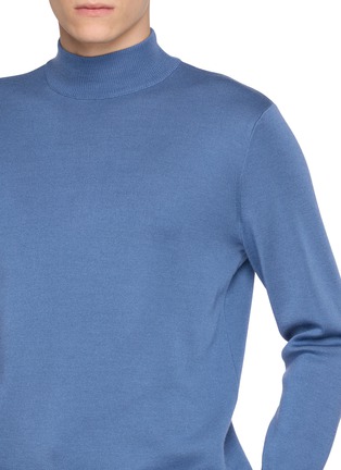  - J∞QUALITY  - Mock Neck Cashmere Silk Knit Sweater