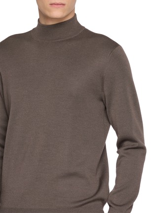  - J∞QUALITY  - Mock Neck Cashmere Silk Knit Sweater