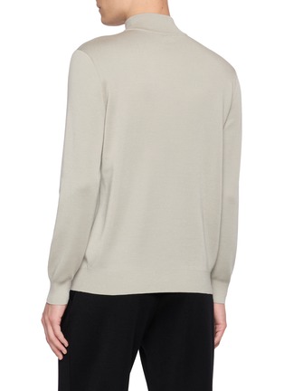 背面 - 点击放大 - J∞QUALITY  - Mock Neck Cashmere Silk Knit Sweater