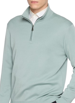  - J∞QUALITY  - Half-Zip Cashmere Silk Knit Sweater