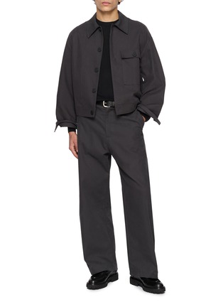 模特儿示范图 - 点击放大 - RAY OF HOURS - Silk Cotton Long Sleeve T-Shirt