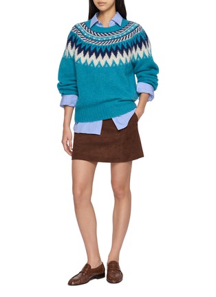 模特儿示范图 - 点击放大 - HOWLIN' - Fair Isle Zig Zag Shetland Knit Sweater