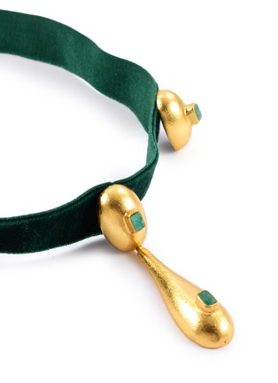 细节 - 点击放大 - FENOMENA - Harlem Light Gold Plated Bress Drop Velvet Choker