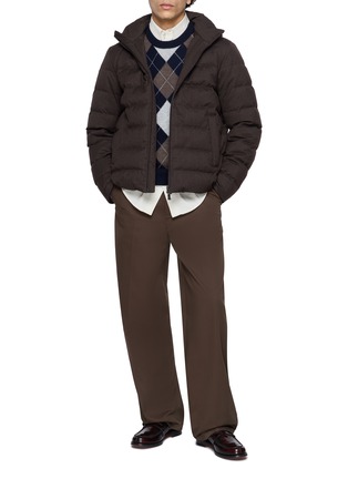 模特儿示范图 - 点击放大 - HERNO - Hooded Wool Blend Down Jacket