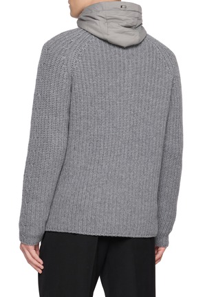 背面 - 点击放大 - HERNO - Padded Bib Ribbed Wool Hood Cardigan