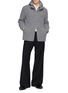 模特儿示范图 - 点击放大 - HERNO - Padded Bib Ribbed Wool Hood Cardigan