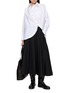 模特儿示范图 - 点击放大 - ANREALAGE - Striped Asymmetrical Curved Hem Shirt