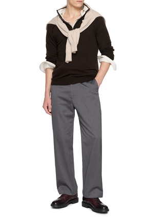 模特儿示范图 - 点击放大 - ARCH4 - Mr Fenchurch Quarter Zip Knit Cashmere Sweater