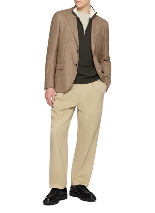 模特儿示范图 - 点击放大 - ARCH4 - Mr Fenchurch Quarter Zip Knit Cashmere Sweater