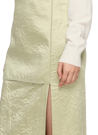  - MS MIN - Layered Side Slit Pleated Wrap Midi Skirt