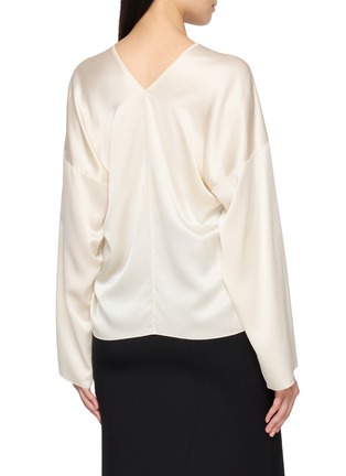 背面 - 点击放大 - MS MIN - V-Neck Fluid Long Sleeve Top