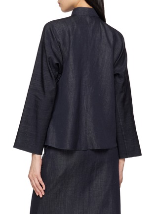 背面 - 点击放大 - MS MIN - Mandarin Collar Denim Textured Patchwork Jacket