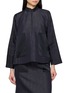 首图 - 点击放大 - MS MIN - Mandarin Collar Denim Textured Patchwork Jacket