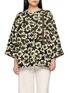 首图 - 点击放大 - MS MIN - Floral Print Zip Up Cocoon Coat