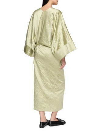 背面 - 点击放大 - MS MIN - Pleated Wide Sleeve Side Tie Maxi Dress