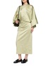 模特儿示范图 - 点击放大 - MS MIN - Pleated Wide Sleeve Side Tie Maxi Dress