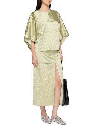 模特儿示范图 - 点击放大 - MS MIN - Butterfly Sleeve Oversized Pleated Top
